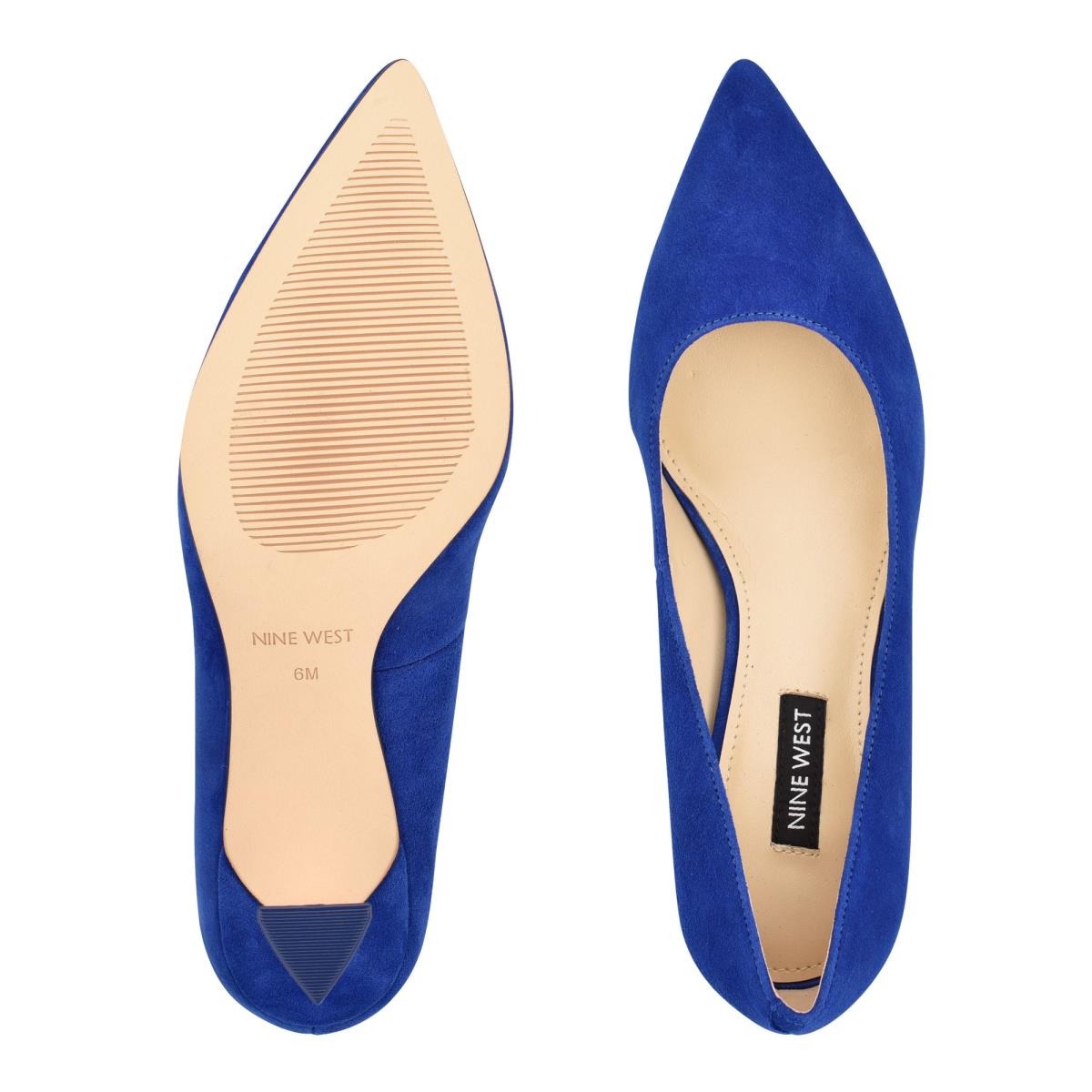 Nine West Workin Pointy Toe Pumps Deep Blue | LXME19542