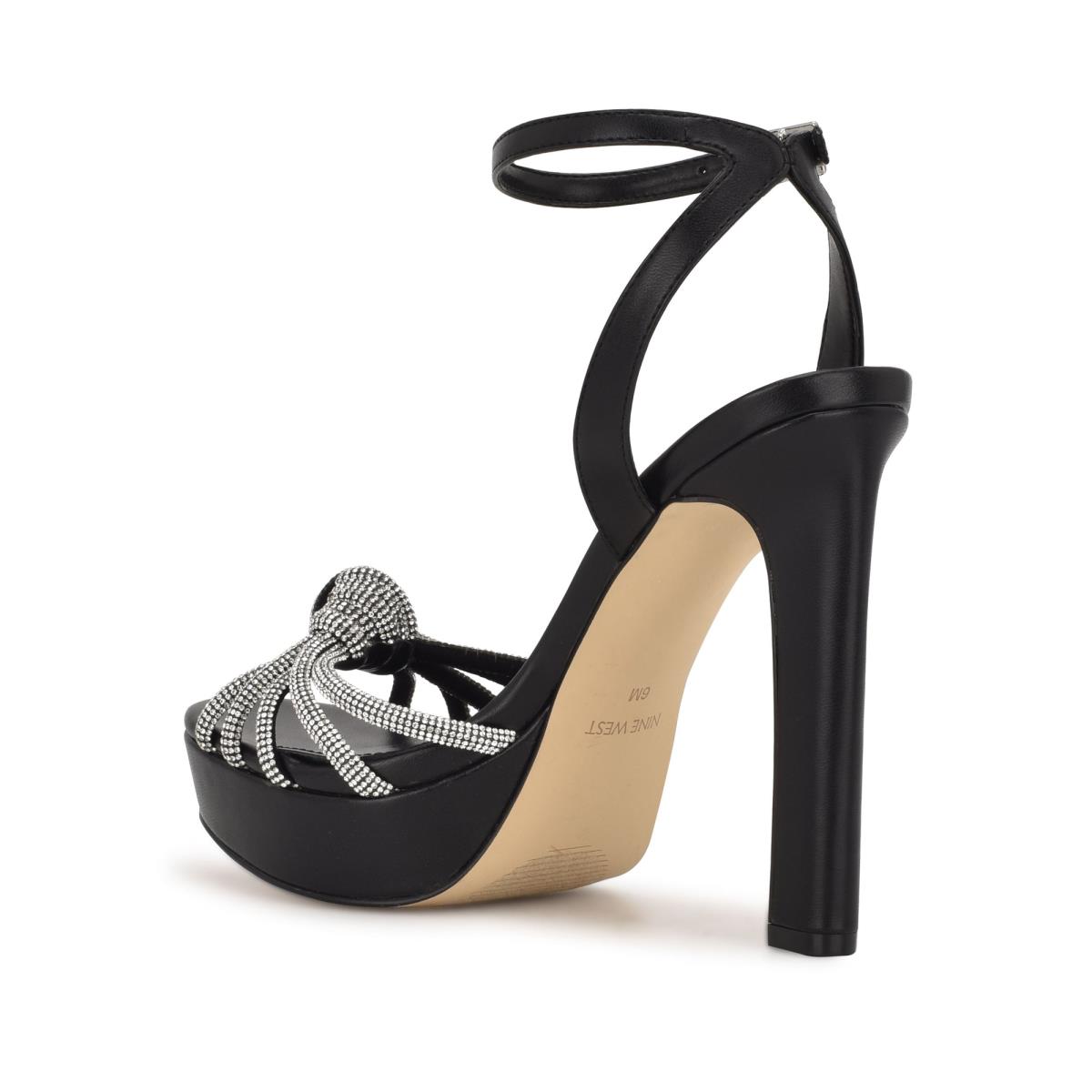 Nine West Wowzz Platform Dress Sandals Black | RDLZ92807