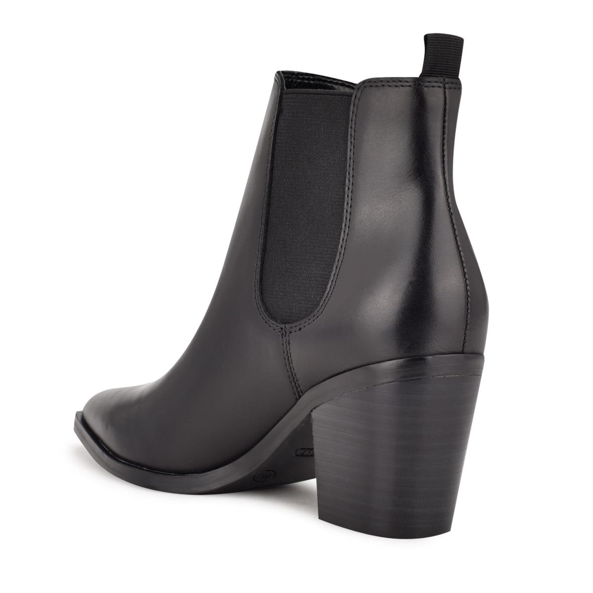 Nine West Wyllis Block Heel Booties Black | NKEA93810