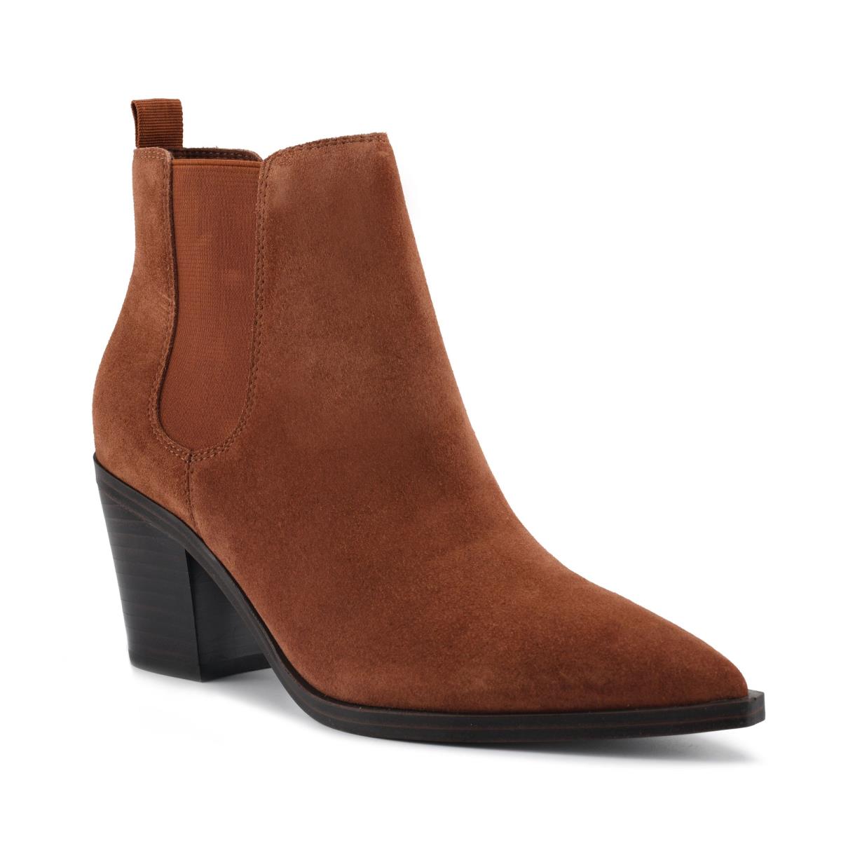 Nine West Wyllis Block Heel Booties Dark Brown | MTWG01245