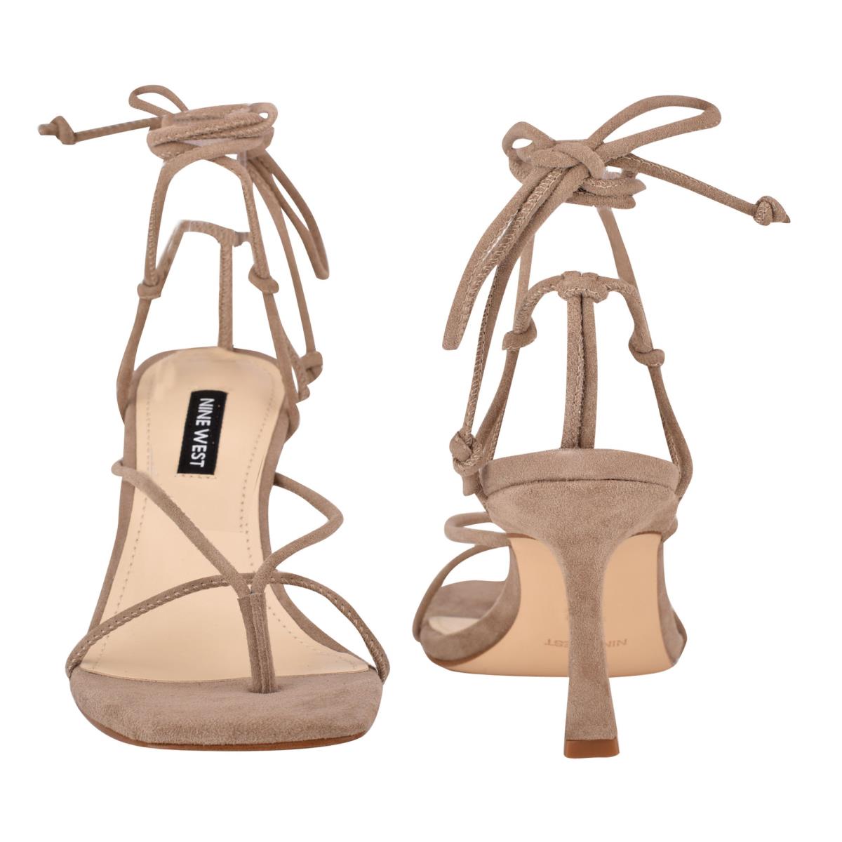 Nine West Yarin Ankle Wrap Heels Sandals Brown | NWKS60852