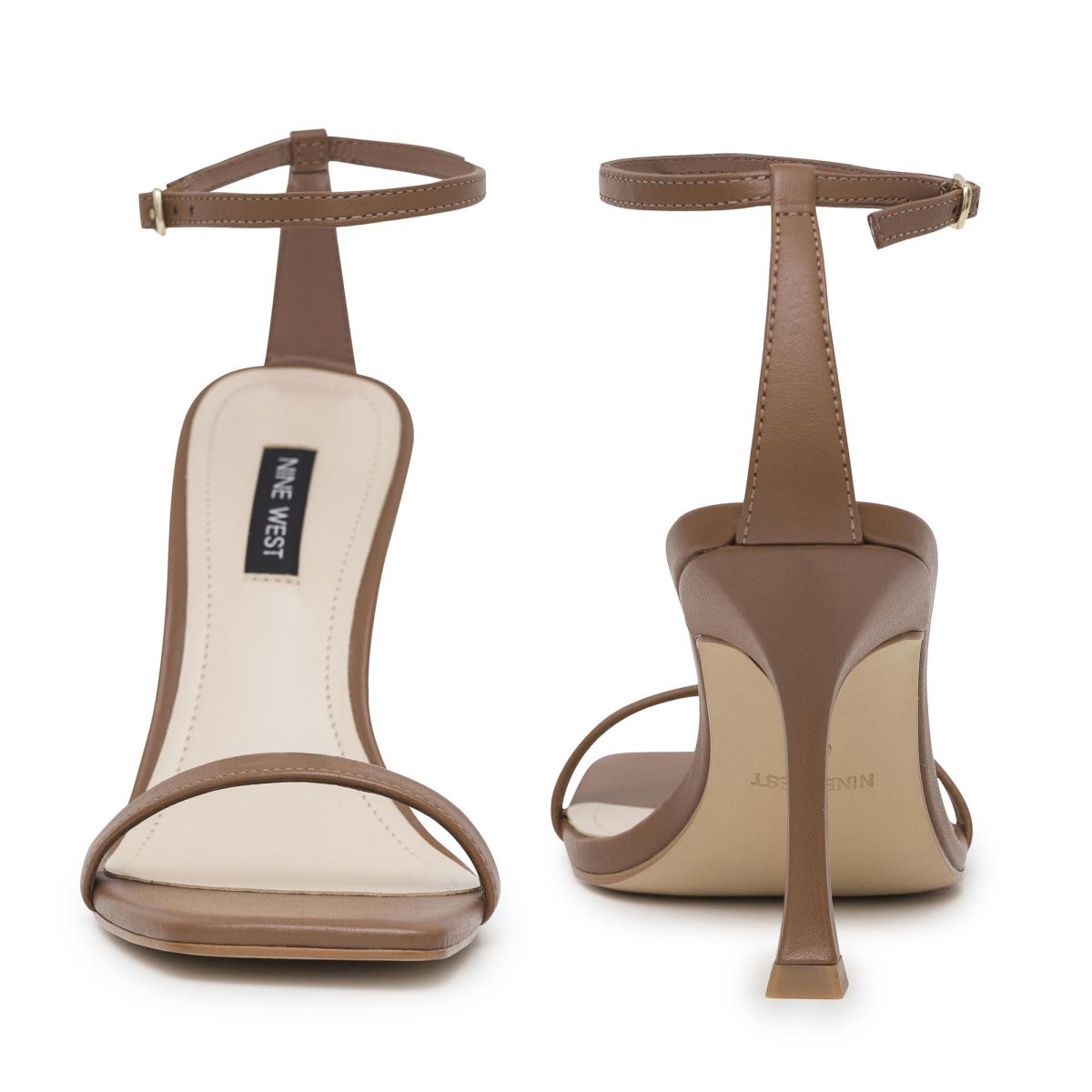 Nine West Yess Ankle Strap Sandals Light Brown | QFTL01546