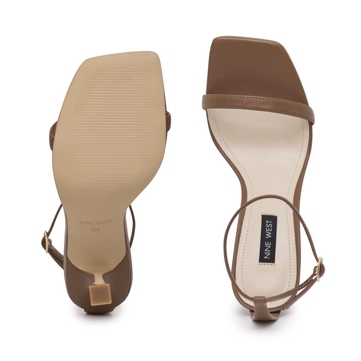 Nine West Yess Ankle Strap Sandals Light Brown | QFTL01546