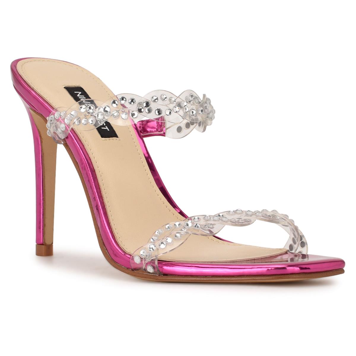 Nine West Ziggle Heeled Slide Sandals Pink | MSWB61709