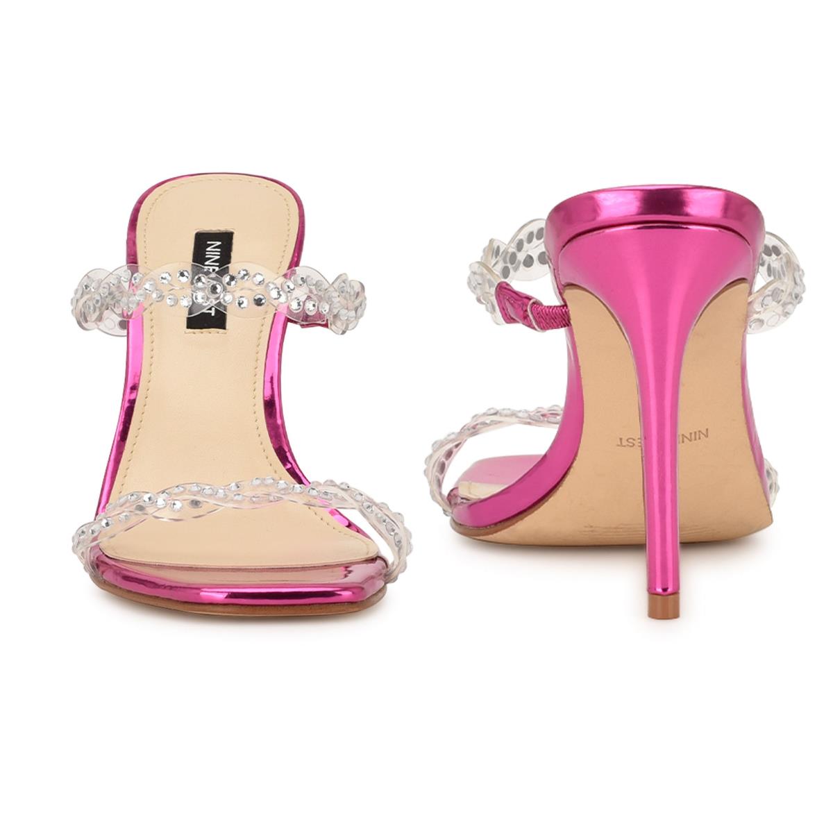 Nine West Ziggle Heeled Slide Sandals Pink | MSWB61709