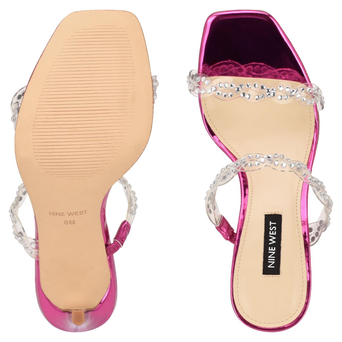 Nine West Ziggle Heeled Slide Sandals Pink | MSWB61709