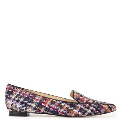 Nine West Abay Smoking Flats Blue / Multicolor | EHRA86475