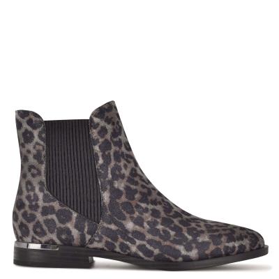 Nine West Agate Chelsea Booties Grey / Leopard | JVXK16204