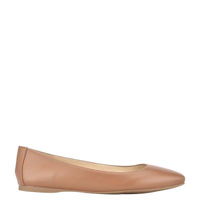 Nine West Alena Square-Toe Ballet Flats Skin Color | KUNE39481