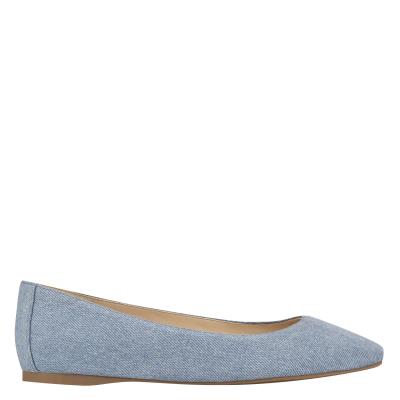 Nine West Alena Square-Toe Ballet Flats Blue | NBQO91724