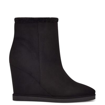 Nine West Apres Wedge Booties Black | UJDA56384