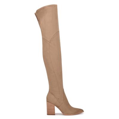 Nine West Barret Over The Knee Heeled Boots Light Beige | WORF17926