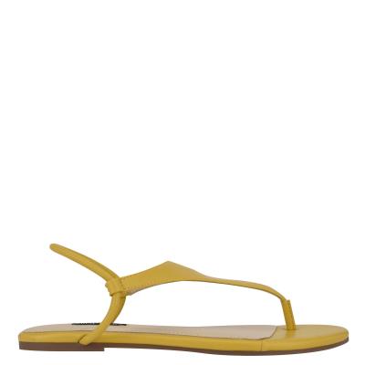 Nine West Braydin Stretch Flat Sandals Yellow | HJPZ96017