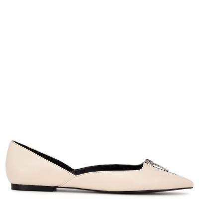 Nine West Brina Pointy Toe Ballet Flats Cream | LGAZ92384