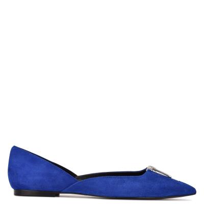 Nine West Brina Pointy Toe Ballet Flats Deep Blue | VDLN56934