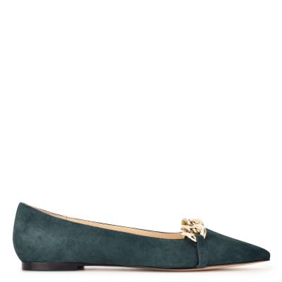 Nine West Brinks Pointy Toe Ballet Flats Blue | MUAT32796