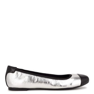 Nine West Capted Ballet Ballet Flats Silver | FOWP69450