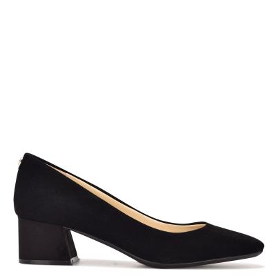 Nine West Cloe 9x9 Block Heel Pumps Black | UXOG15064