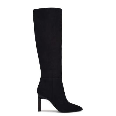 Nine West Eardy Heeled Boots Black | VAWD17856