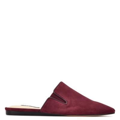 Nine West Freeda Pointy Toe Mules Burgundy | EZLW86340