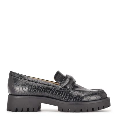 Nine West Garren Lug Sole Loafers Black | ZAXP30528