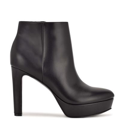 Nine West Glowup Platform Booties Black | XUSA09572