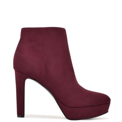 Nine West Glowup Platform Booties Claret | UBRF95036