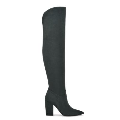 Nine West Goforit Over The Knee Heeled Boots Black | FAYN28064