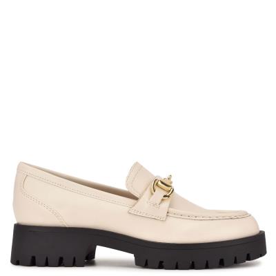 Nine West Gonehme Lug Sole Loafers Cream | IWGD53748