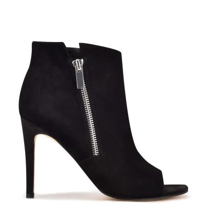 Nine West Izip Peep toe Booties Black | WRKC27386