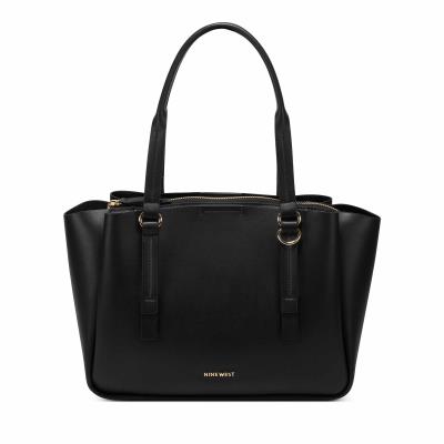 Nine West Maisie Jet Set Satchel Bags Black | BYUV90853