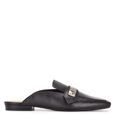 Nine West Neat 9x9 Loafer Mules Black | JWOD54610