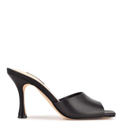 Nine West Perfact Heeled Slide Sandals Black | XNUP87425