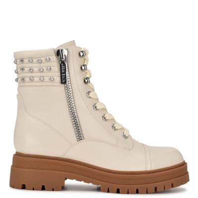 Nine West Pimmz Lug Sole Boots Beige | ETSX08967