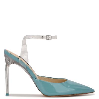 Nine West Sparkea Ankle Strap Pumps Blue | ICJT06835