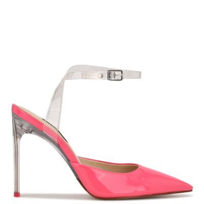 Nine West Sparkea Ankle Strap Pumps Pink | WXBL71905