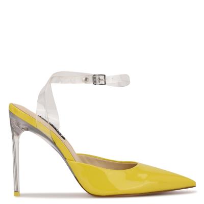 Nine West Sparkea Ankle Strap Pumps Yellow | FJDM57491