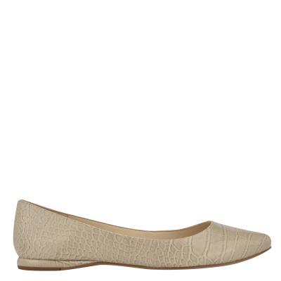 Nine West Speakup Almond Toe Ballet Flats Grey / Snake | BNPK31079