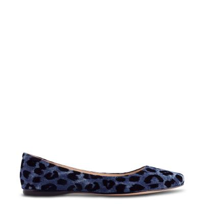 Nine West Speakup Almond Toe Ballet Flats Blue Leopard | IXVJ19326