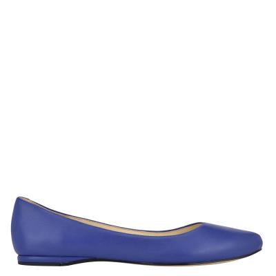 Nine West Speakup Almond Toe Ballet Flats Navy | VBDO65217