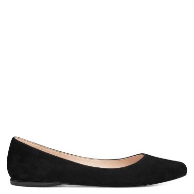 Nine West Speakup Almond Toe Flats Black | UMSP72504