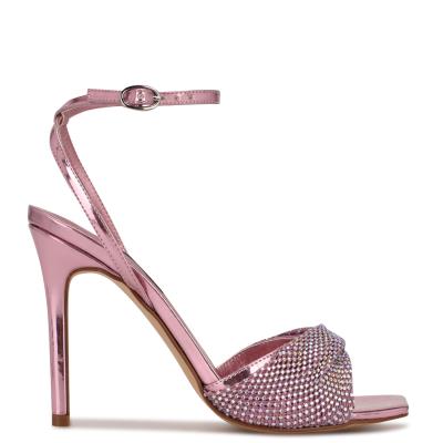 Nine West Twinkle Heeled Dress Sandals Light Pink | WDEU05947