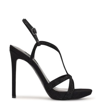 Nine West Ulliy Heeled Dress Sandals Black | WDBQ38072