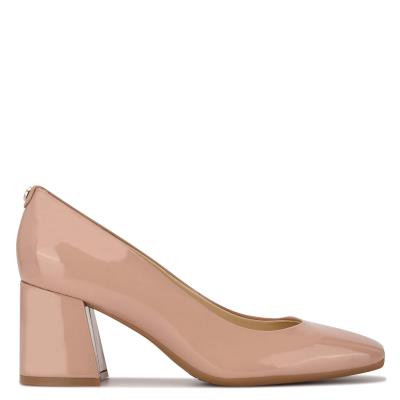 Nine West Vibe 9x9 Block Heel Pumps Beige | KOUW50497