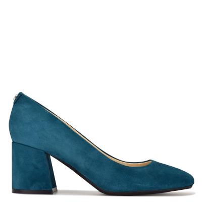 Nine West Vibe 9x9 Block Heel Pumps Turquoise | OQRZ34209