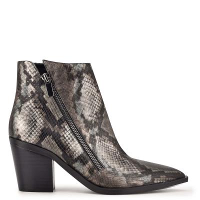 Nine West Wearit Block Heel Booties Snake | VLDX80421